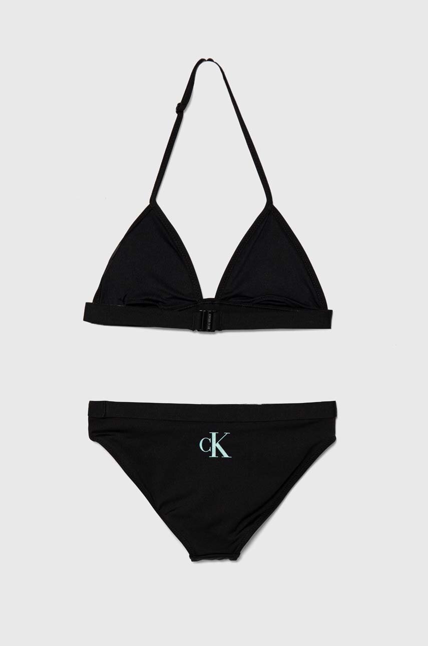 Роздільний дитячий купальник Calvin Klein Jeans колір чорний