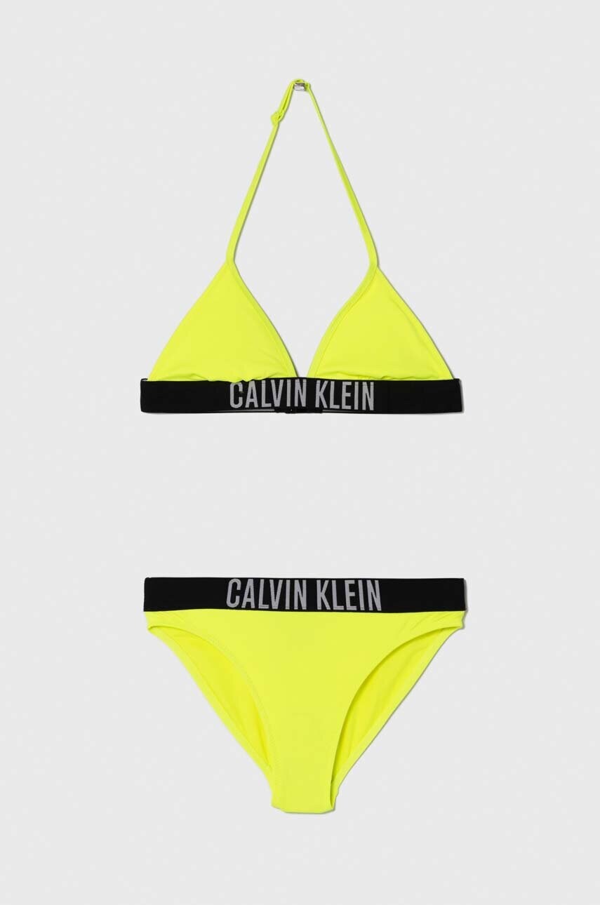 

Детски бански от две части Calvin Klein Jeans в зелено, Жълт