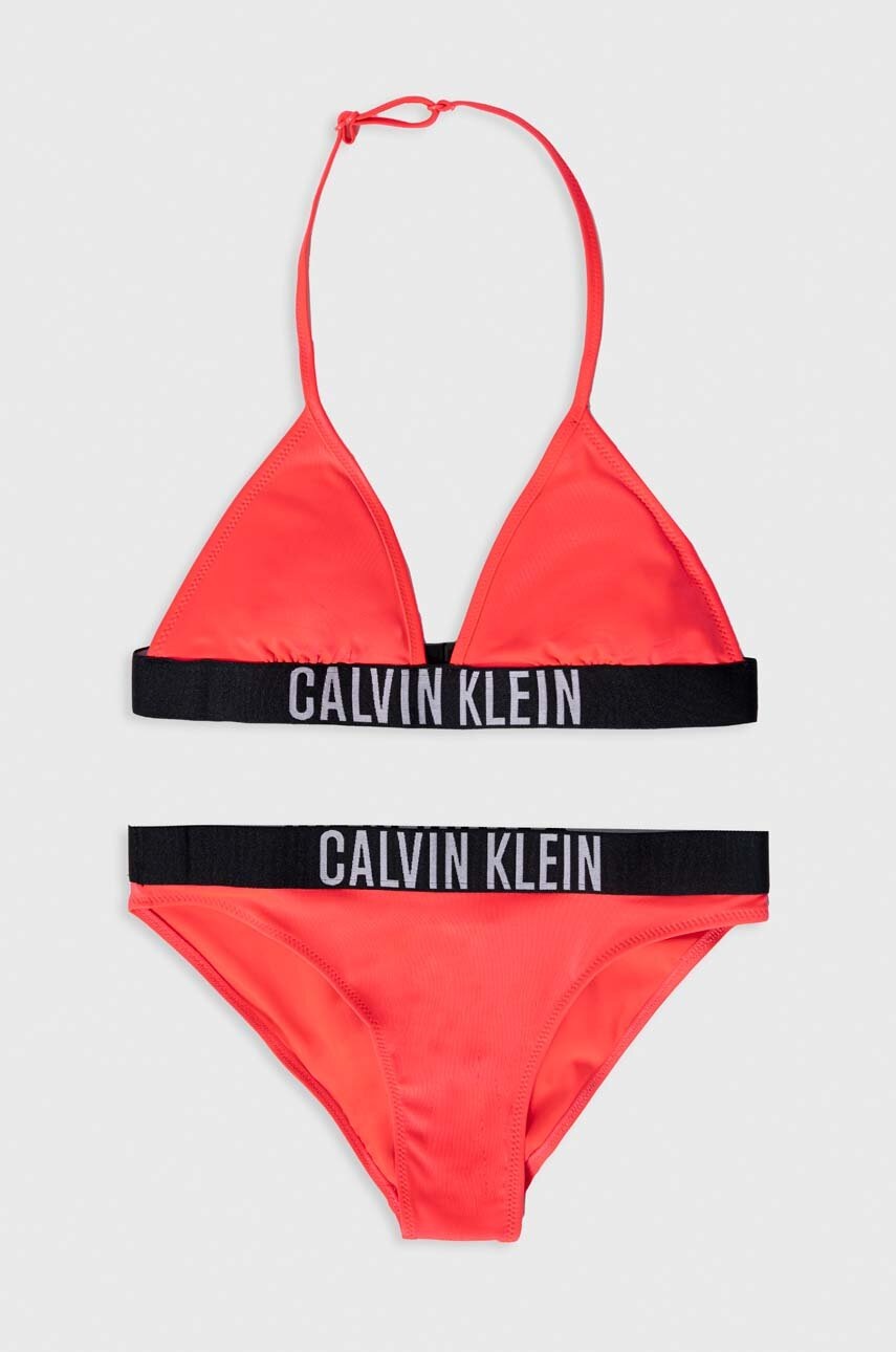 

Детски бански от две части Calvin Klein Jeans в розово, Розов