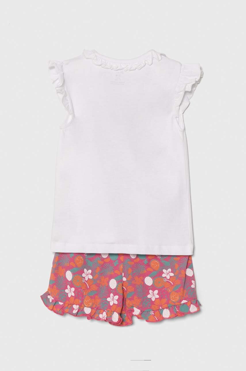 Дитяча бавовняна піжама zippy колір білий візерунок