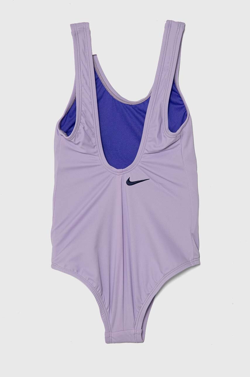 Суцільний дитячий купальник Nike Kids MULTI LOGO колір фіолетовий