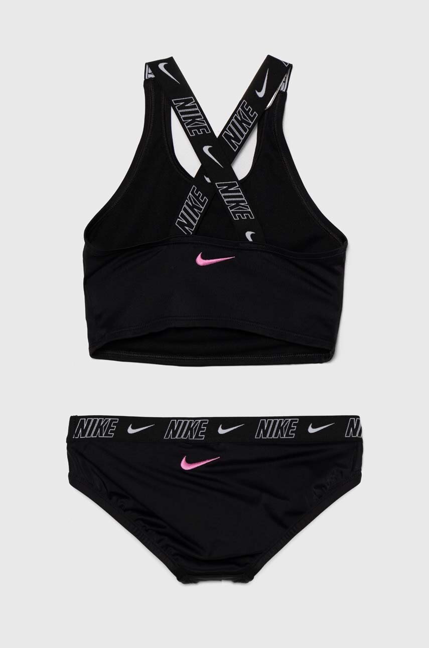 Роздільний дитячий купальник Nike Kids LOGO TAPE колір чорний