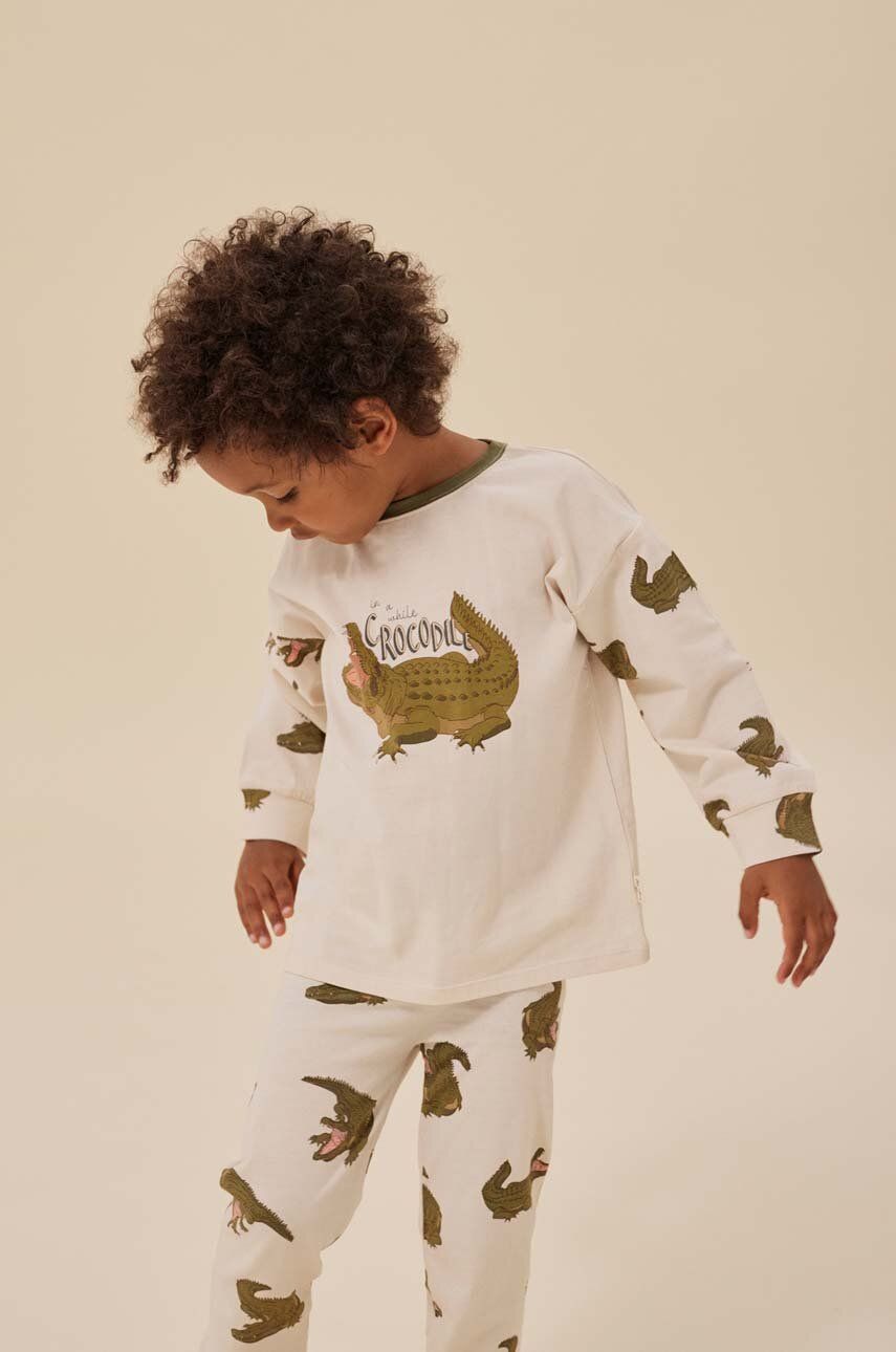 Konges Sløjd pijamale de bumbac pentru copii culoarea verde, modelator
