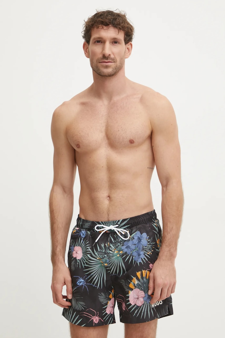 HUGO pantaloni scurti de baie culoarea negru
