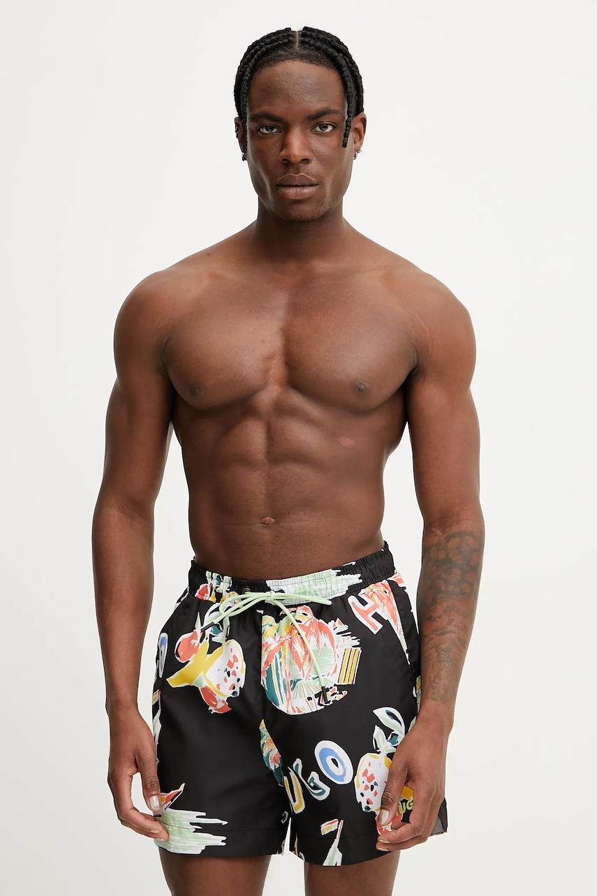 HUGO pantaloni scurti de baie culoarea negru