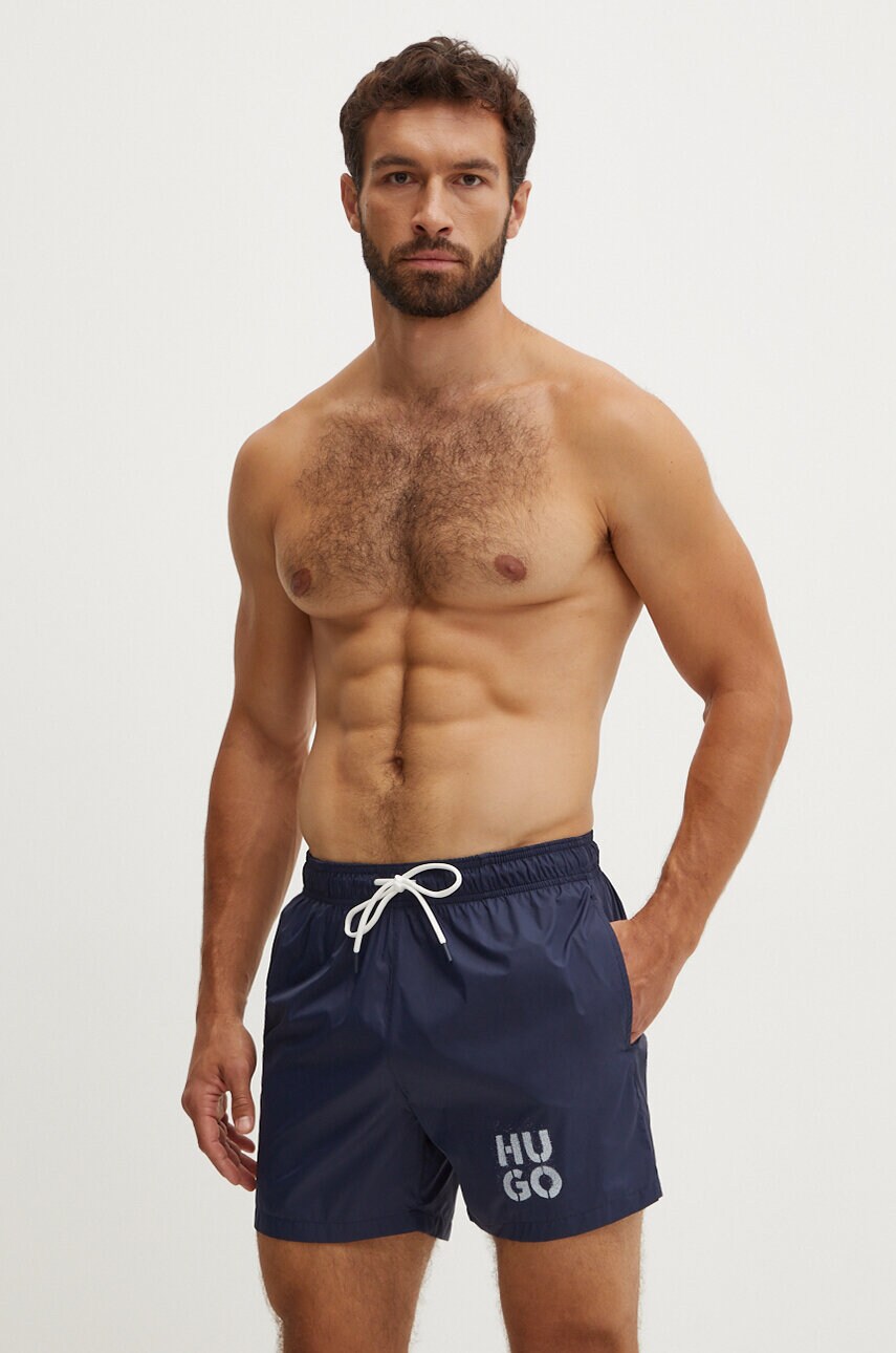 HUGO pantaloni scurti de baie culoarea albastru marin