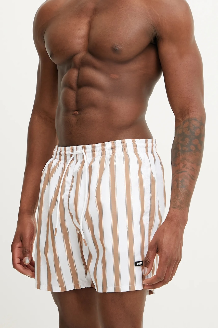 BOSS pantaloni scurti de baie culoarea bej BOSS pantaloni scurti de baie culoarea bej