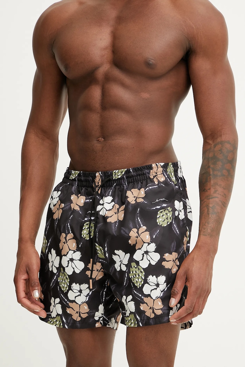 BOSS pantaloni scurti de baie culoarea negru