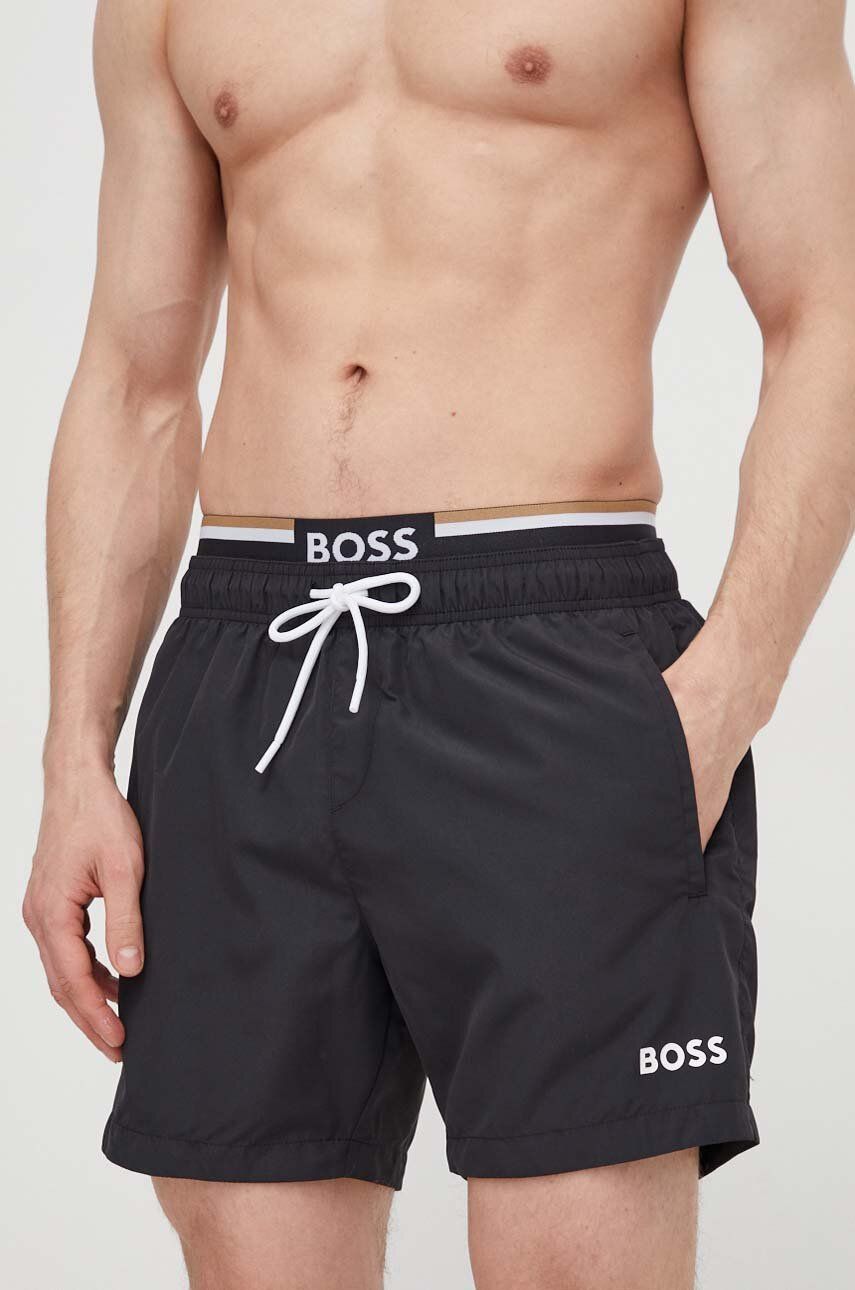 E-shop Plavkové šortky BOSS černá barva