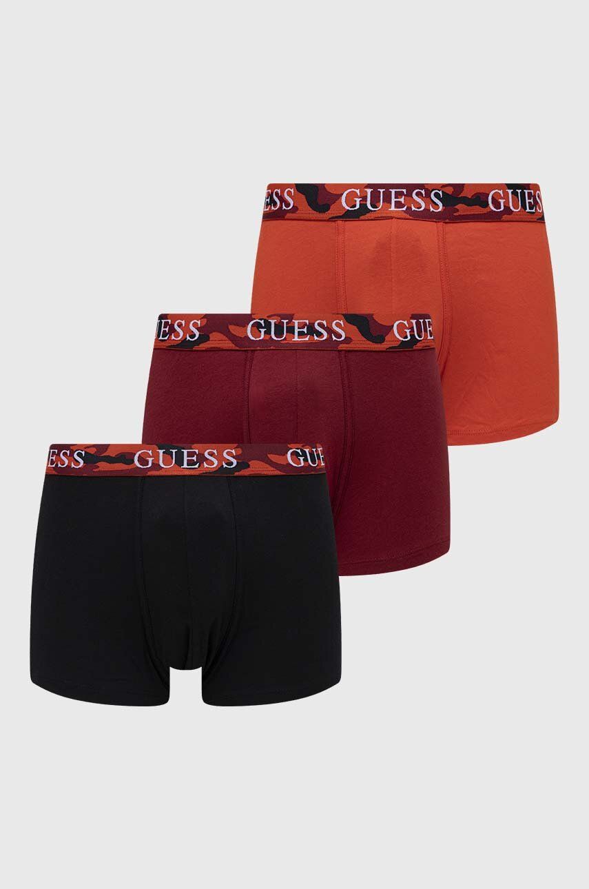 Levně Boxerky Guess JOE 3-pack pánské, oranžová barva, U4RG00 K6YW0
