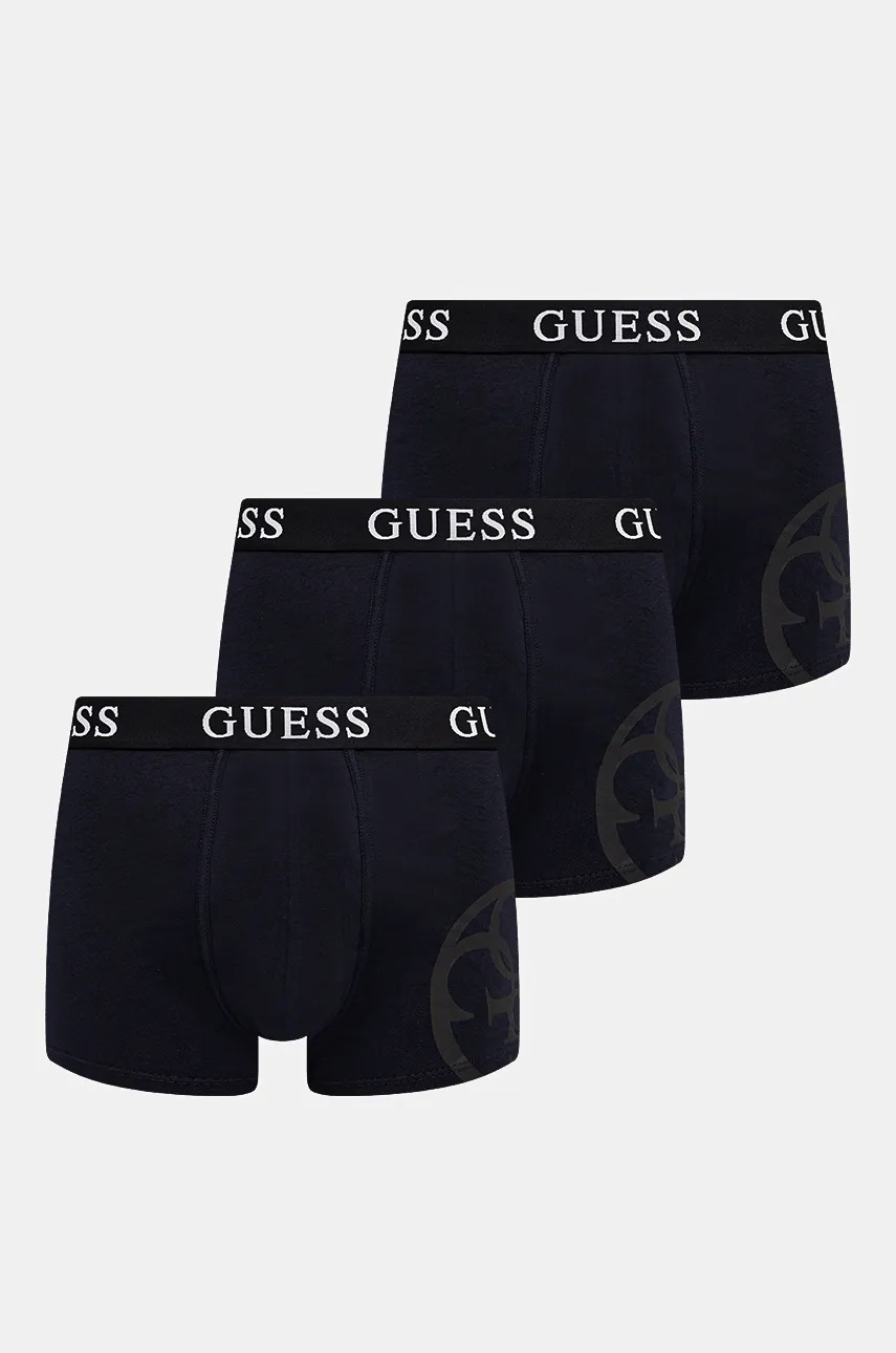 Levně Boxerky Guess 3-pack pánské, tmavomodrá barva