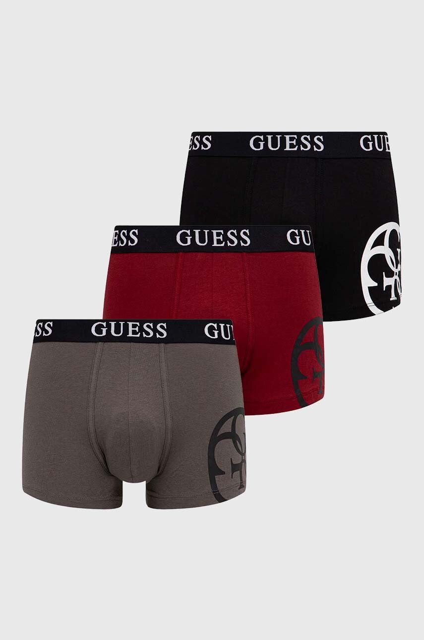Boxerky Guess PLACED 3-pack pánské, černá barva, U4RG04 K6YW0