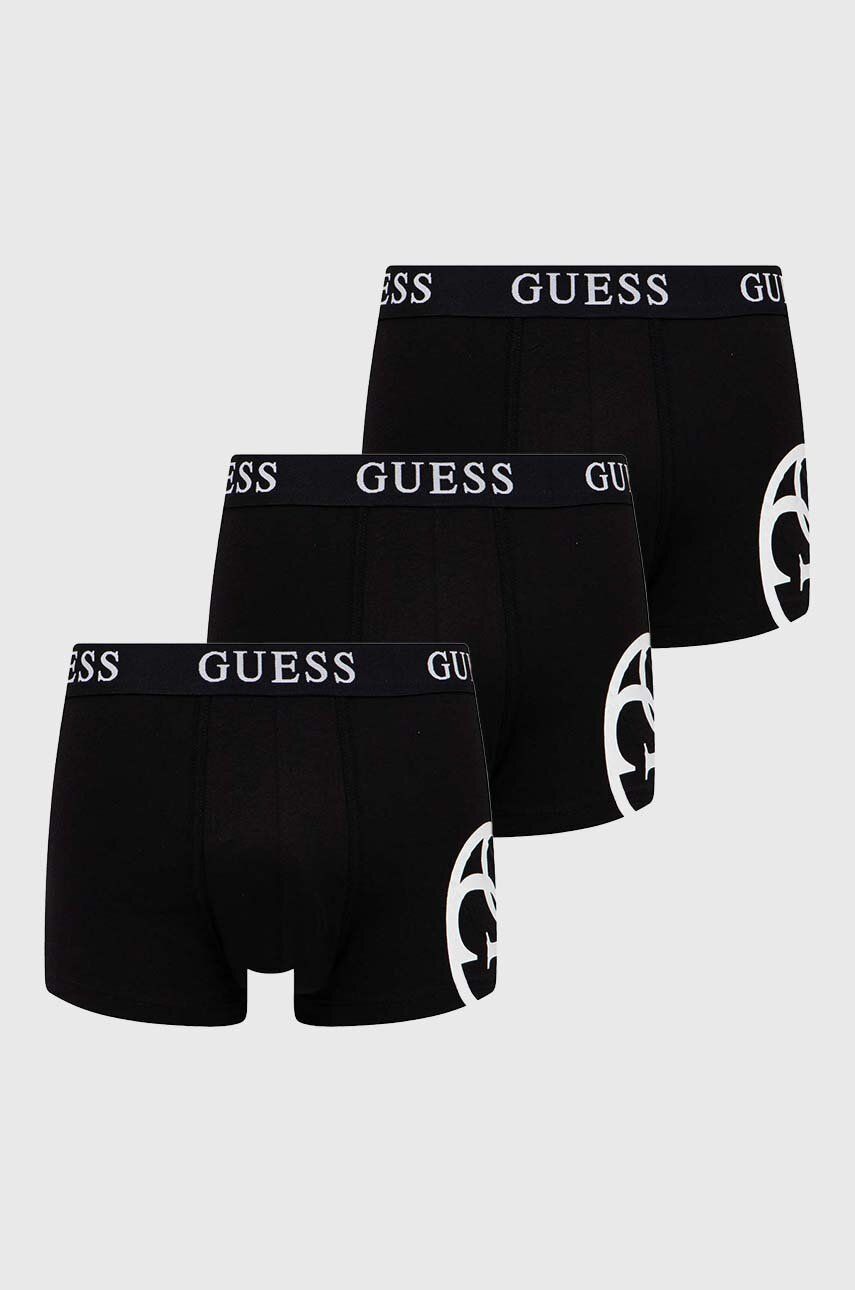 Boxerky Guess PLACED 3-pack pánské, černá barva, U4RG04 K6YW0
