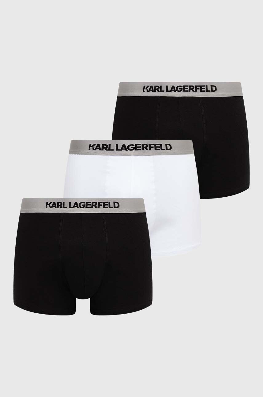 Boxerky Karl Lagerfeld 3-pack pánské, černá barva