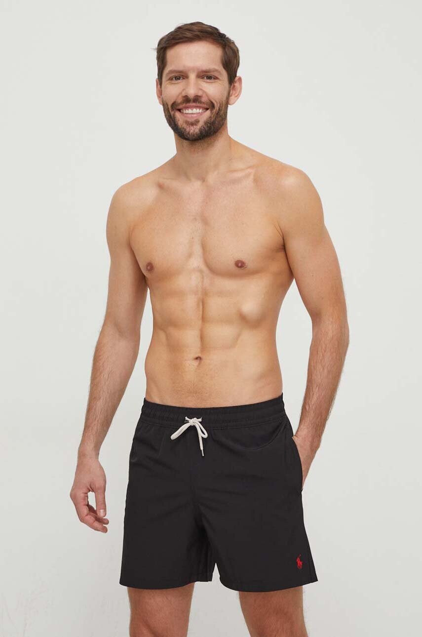 Levně Plavkové šortky Polo Ralph Lauren černá barva, 710907255