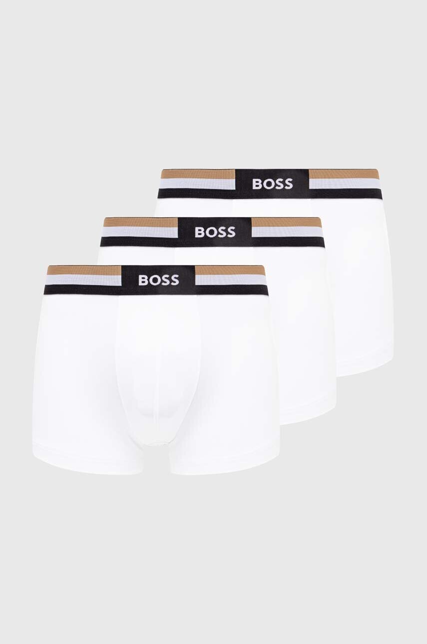 BOSS boxeri 3-pack barbati, culoarea alb