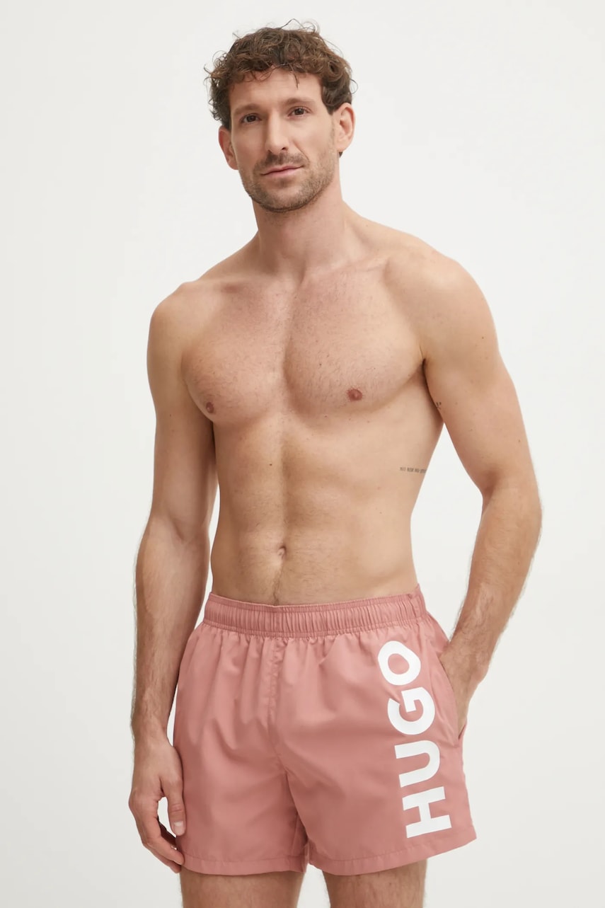 HUGO pantaloni scurti de baie culoarea portocaliu