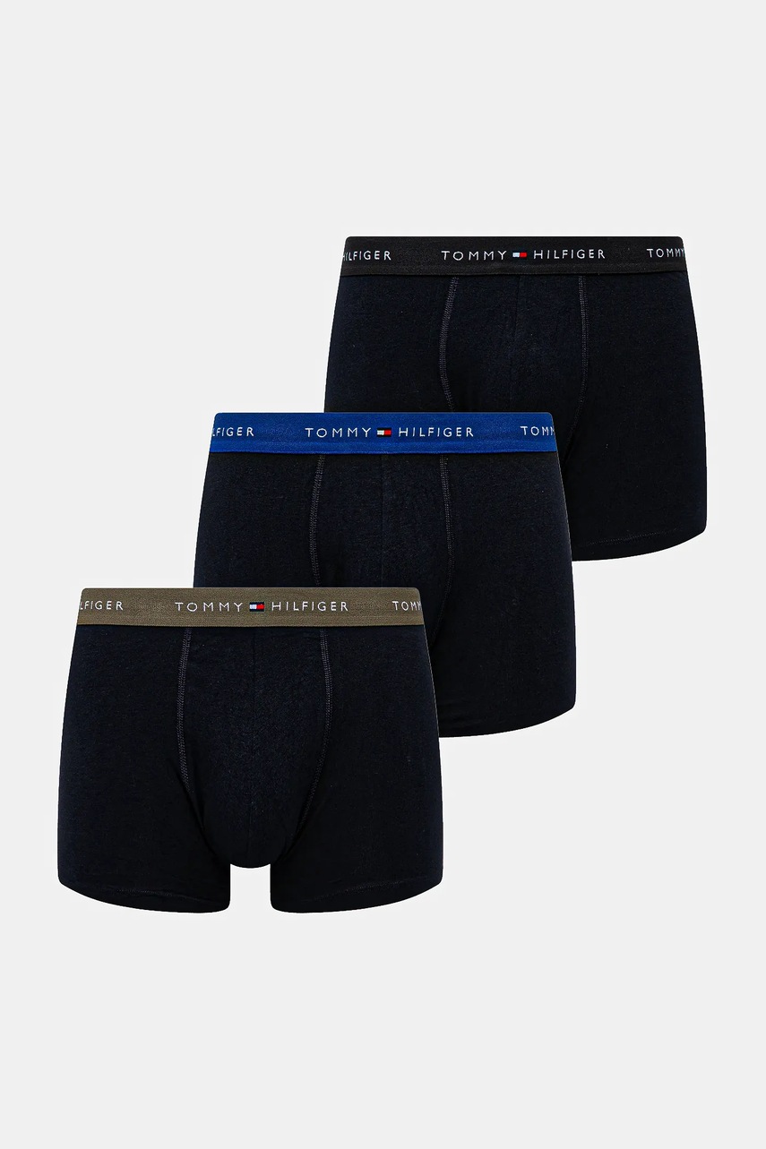 Levně Boxerky Tommy Hilfiger 3-pack pánské, černá barva, UM0UM02765