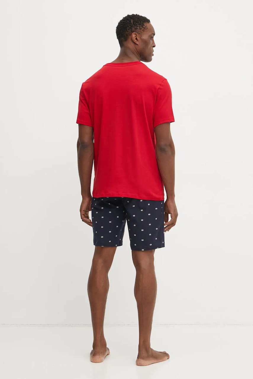 Хлопковая пижама Tommy Hilfiger цвет красный узор UM0UM02319 Хлопковая пижама Tommy Hilfiger цвет красный узор UM0UM02319