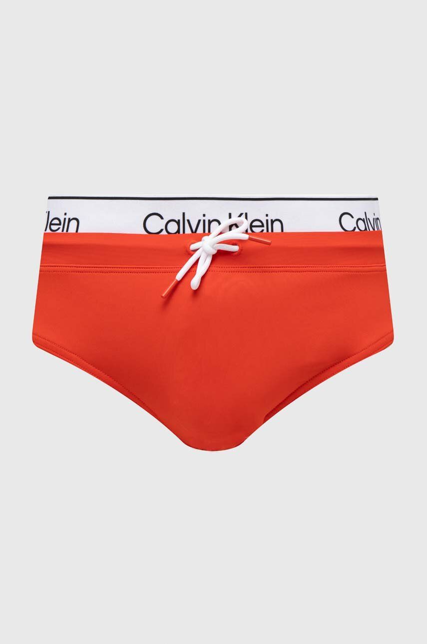 Levně Plavky Calvin Klein červená barva, KM0KM00959
