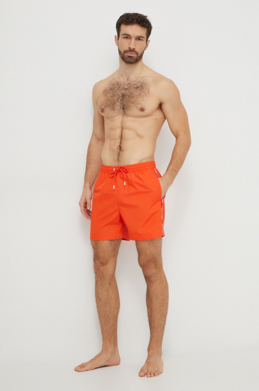 Σορτς κολύμβησης Calvin Klein χρώμα: πορτοκαλί