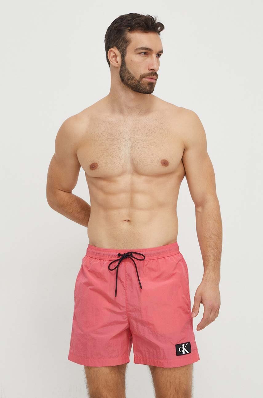 

Плувни шорти Calvin Klein в лилаво KM0KM00980, Розов