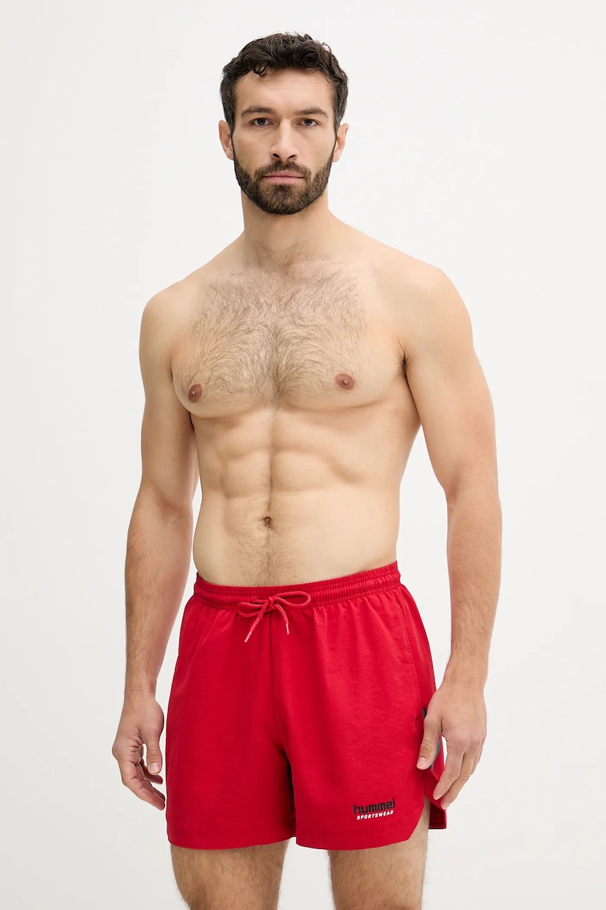 Hummel pantaloni scurți de baie hmlNED SWIM SHORTS culoarea rosu, 227641