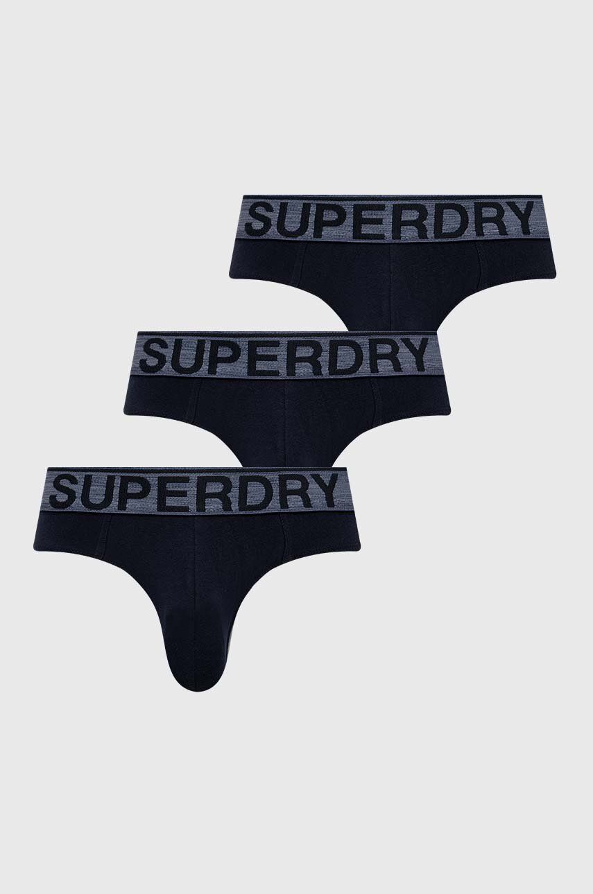 Superdry slip 3-pack barbati, culoarea albastru marin