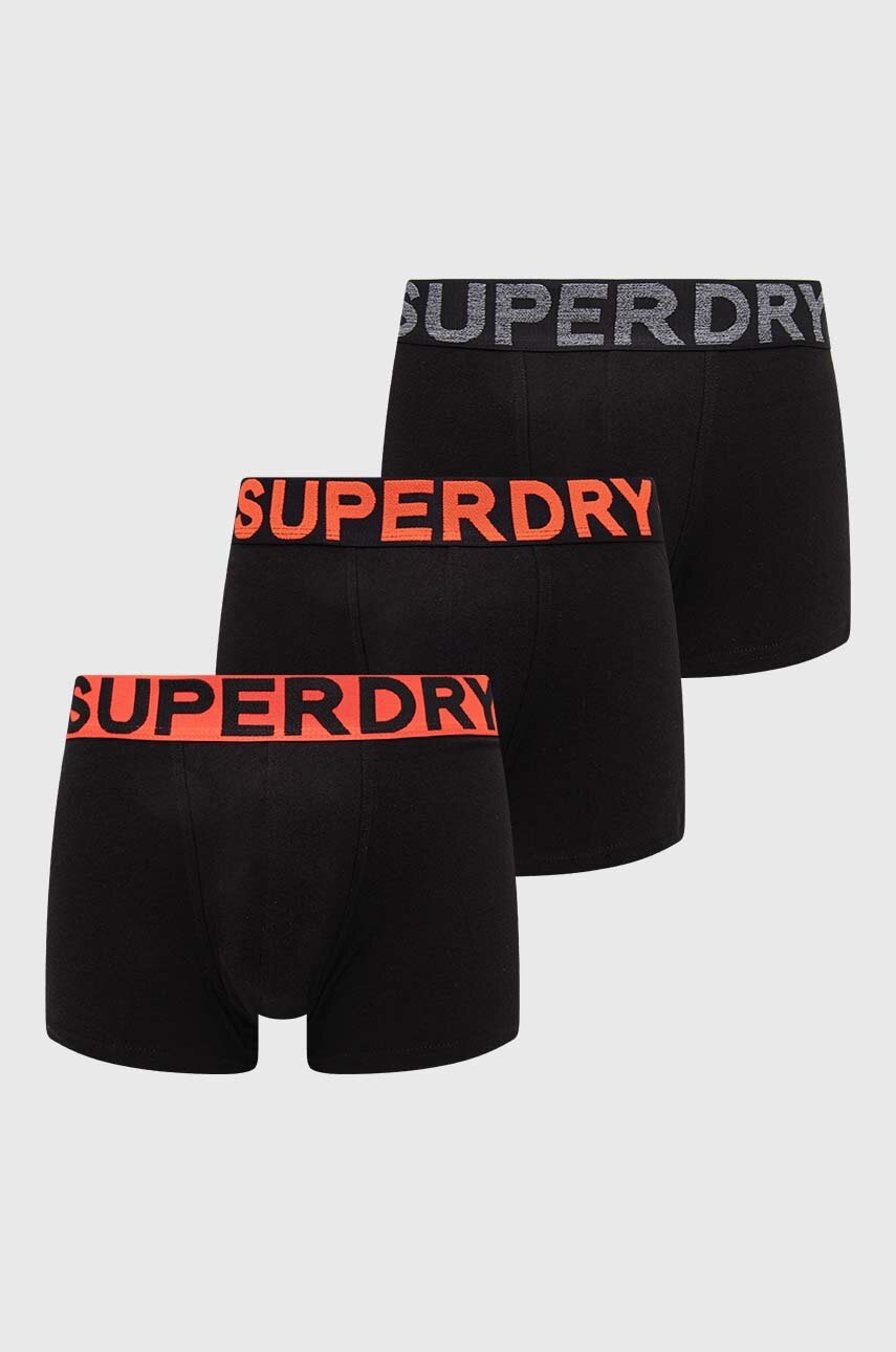 

Боксерки Superdry (3 броя) в черно, Черен