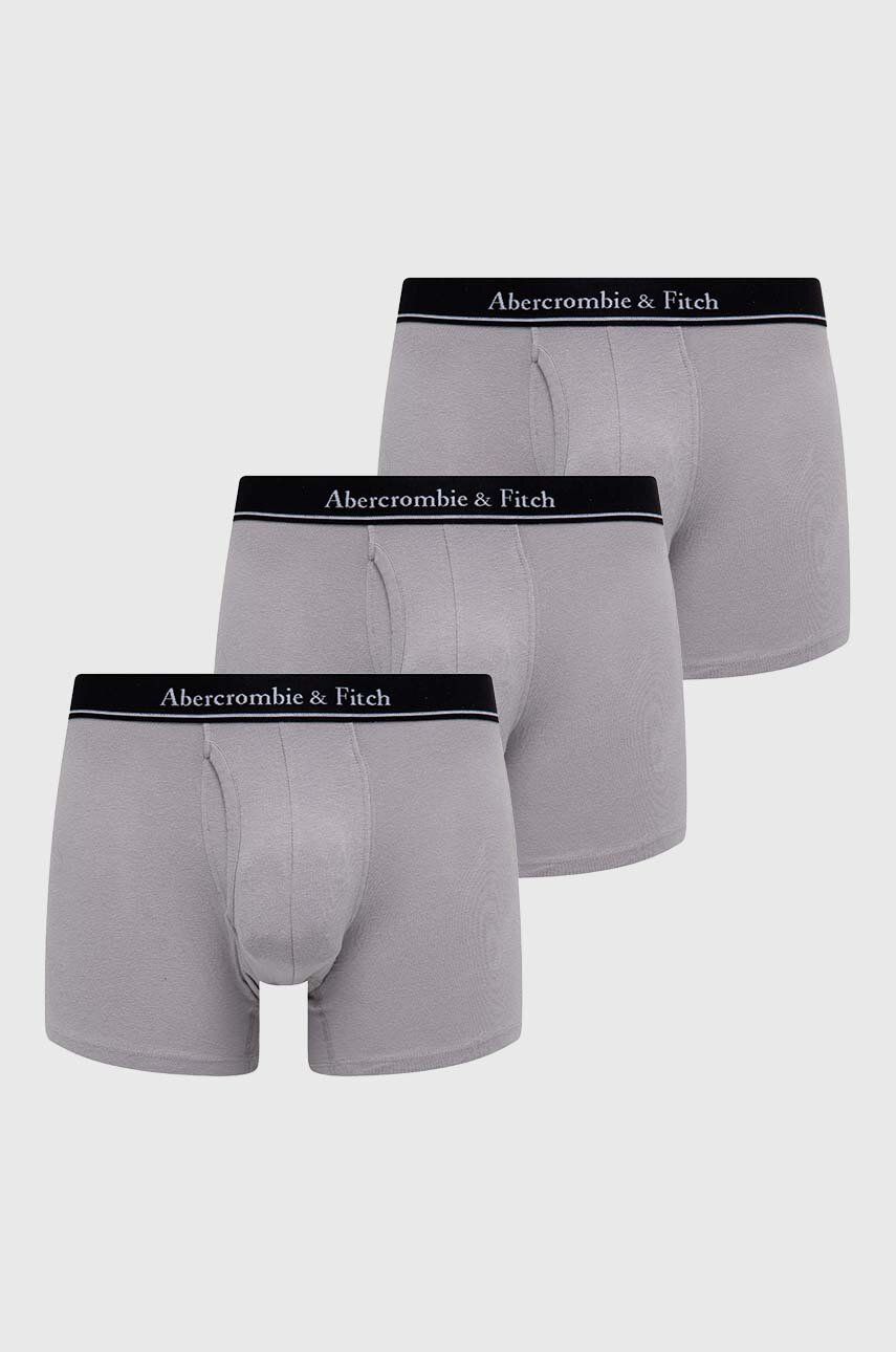 Abercrombie & Fitch boxeri 3-pack barbati, culoarea gri
