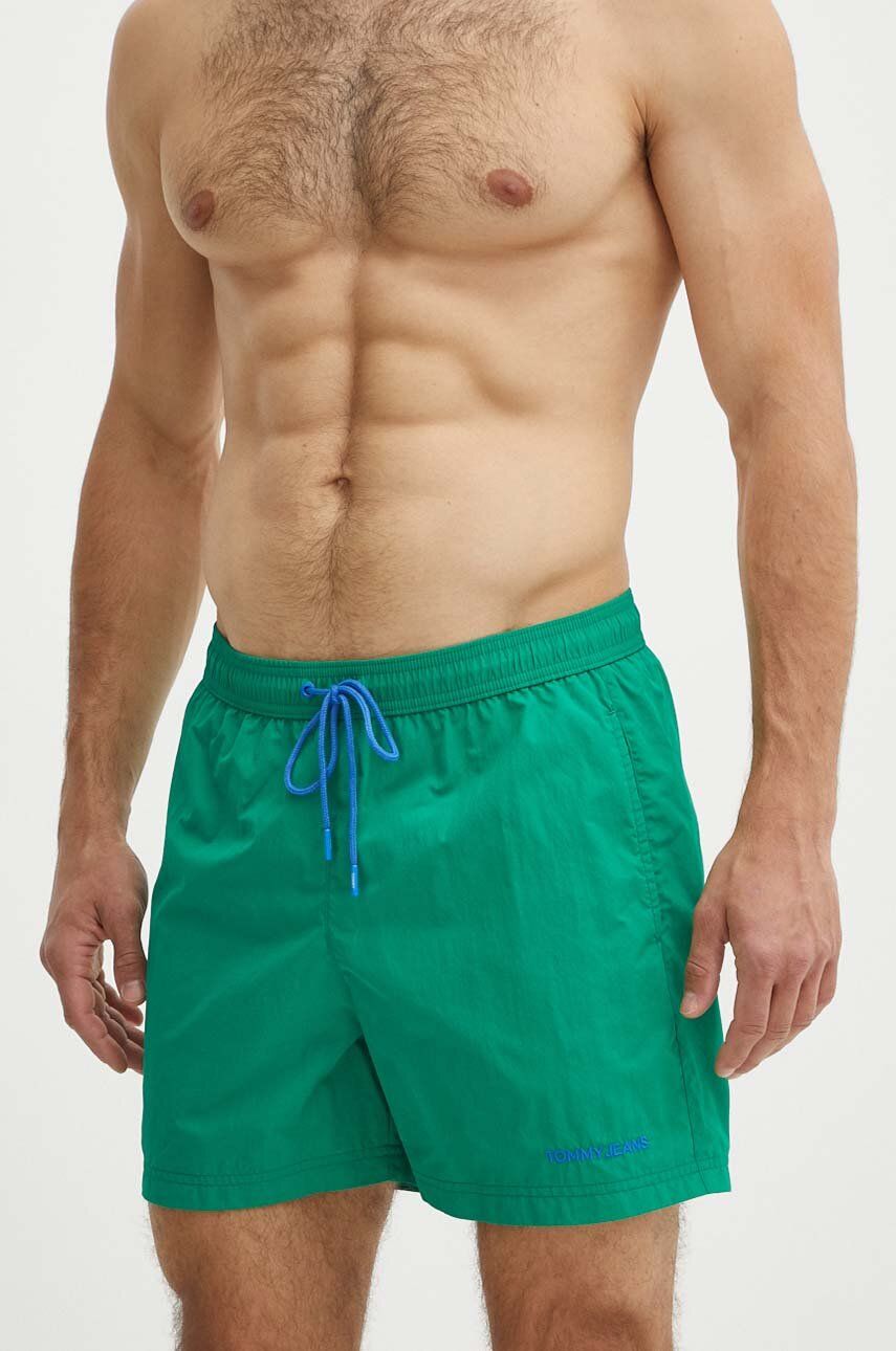 Tommy Jeans pantaloni scurti de baie culoarea verde, UM0UM03202