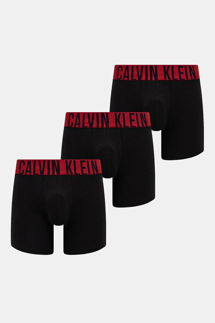 Levně Boxerky Calvin Klein Underwear 3-pack pánské, černá barva, 000NB3609A