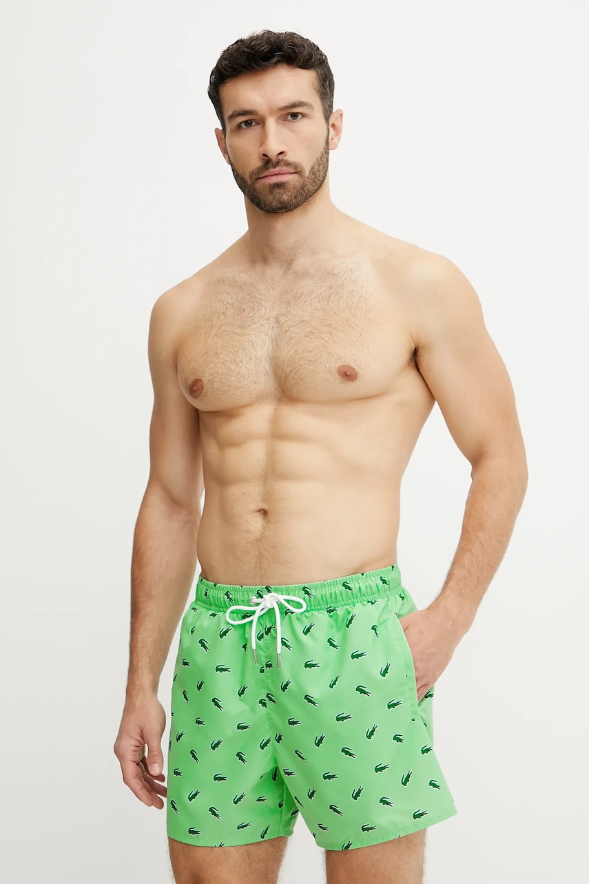 Lacoste pantaloni scurti de baie culoarea verde Lacoste pantaloni scurti de baie culoarea verde