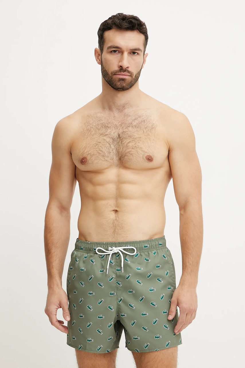 Lacoste pantaloni scurti de baie culoarea verde Lacoste pantaloni scurti de baie culoarea verde