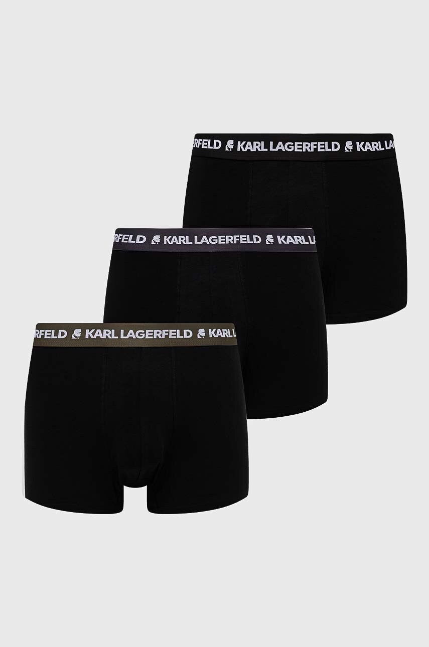 Karl Lagerfeld boxeri 3-pack barbati, culoarea negru