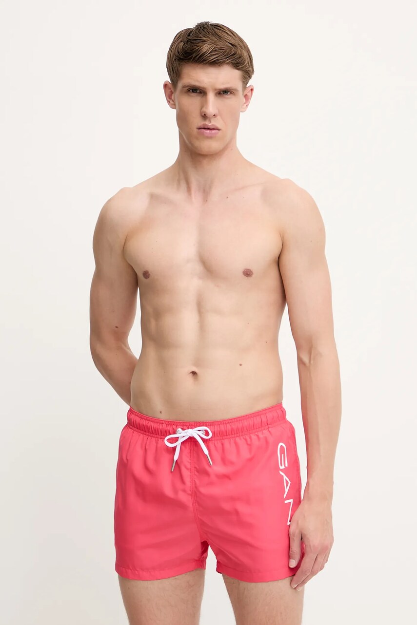Gant pantaloni scurti de baie culoarea rosu
