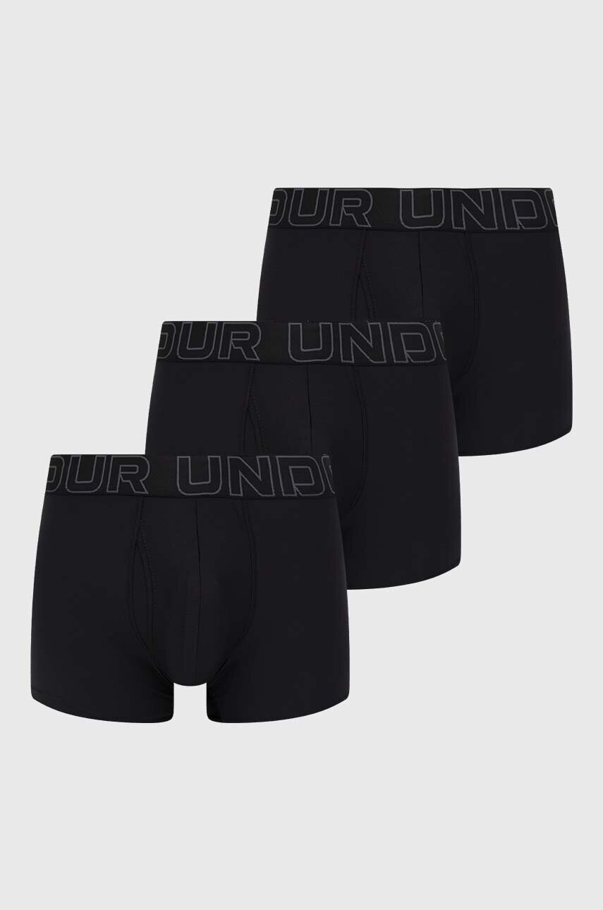 Under Armour boxeri 3-pack barbati, culoarea negru