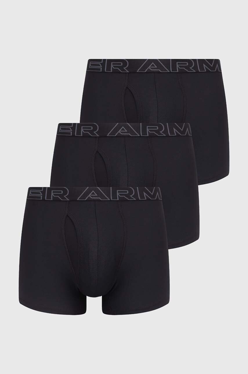 Under Armour boxeri 3-pack barbati, culoarea negru