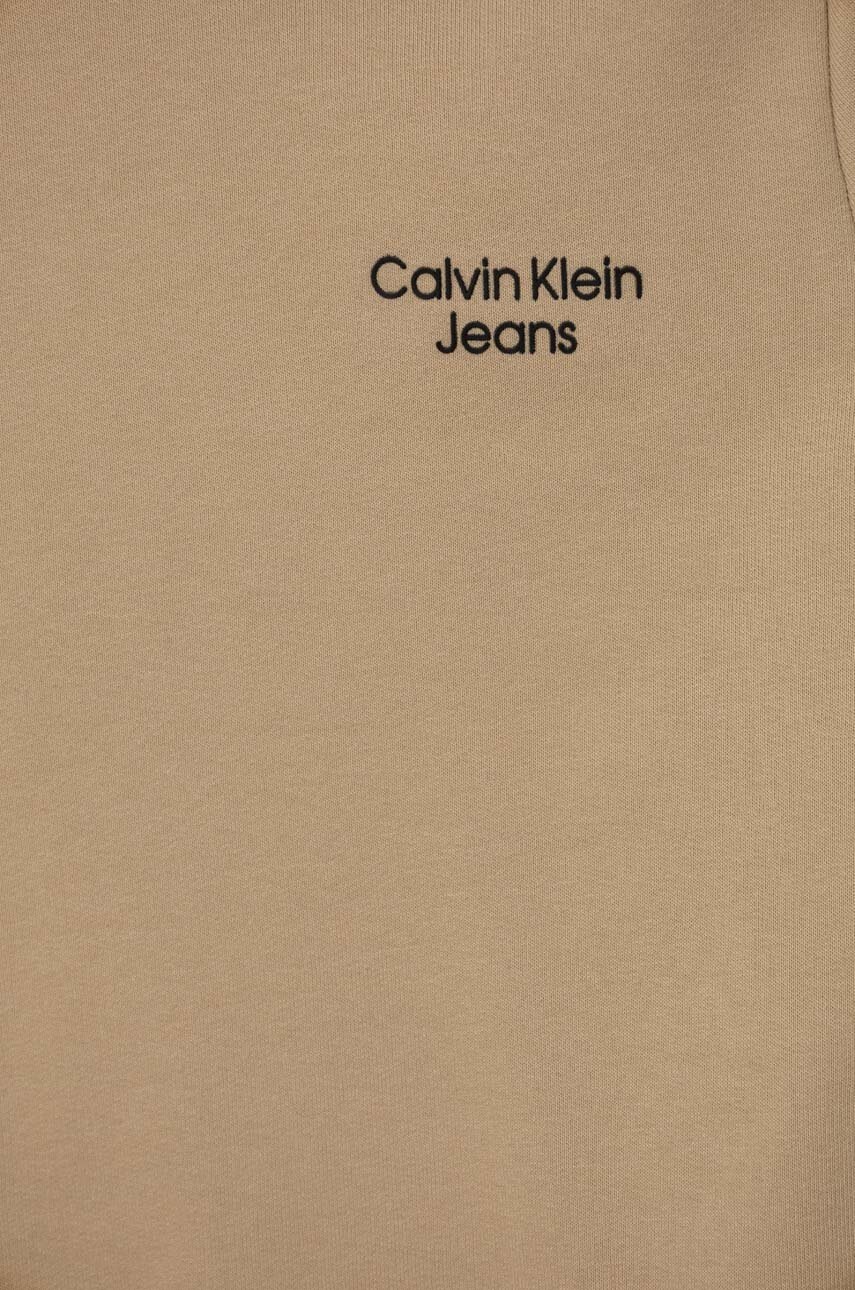 Детская кофта Calvin Klein Jeans цвет бежевый с аппликацией