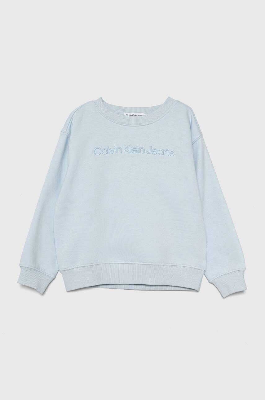 

Детски суичър Calvin Klein Jeans в синьо с апликация, Син