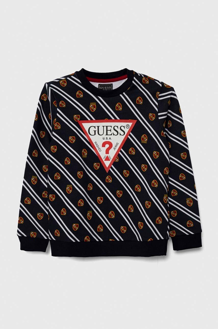 

Детская хлопковая кофта Guess цвет синий узор