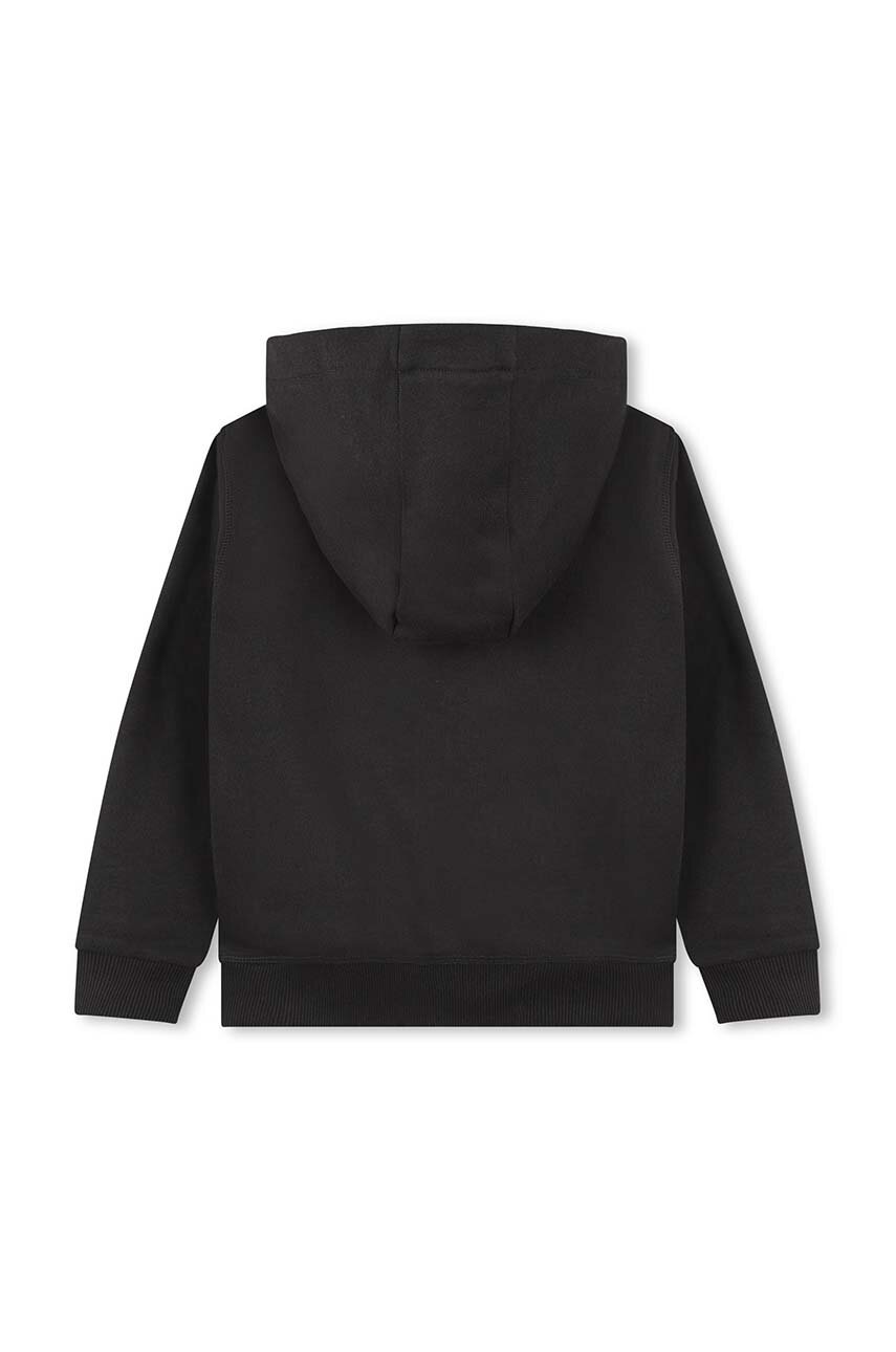 Детская кофта HUGO цвет чёрный с капюшоном с принтом