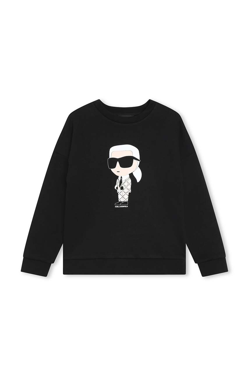 Детская кофта Karl Lagerfeld цвет чёрный с принтом Детская кофта Karl Lagerfeld цвет чёрный с принтом