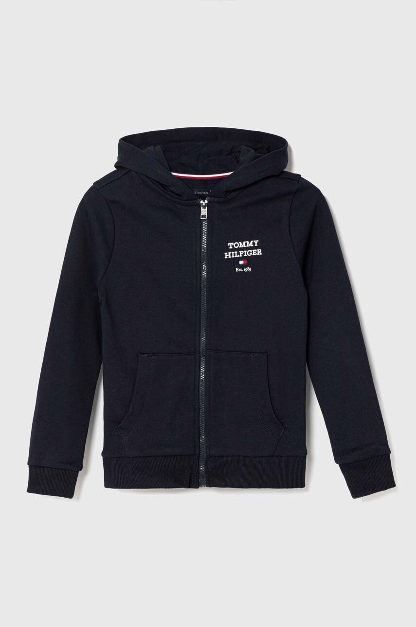 

Детская кофта Tommy Hilfiger цвет чёрный с капюшоном с принтом