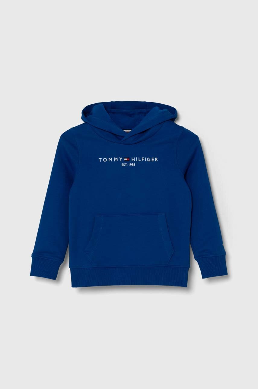 Levně Dětská bavlněná mikina Tommy Hilfiger s kapucí, s aplikací