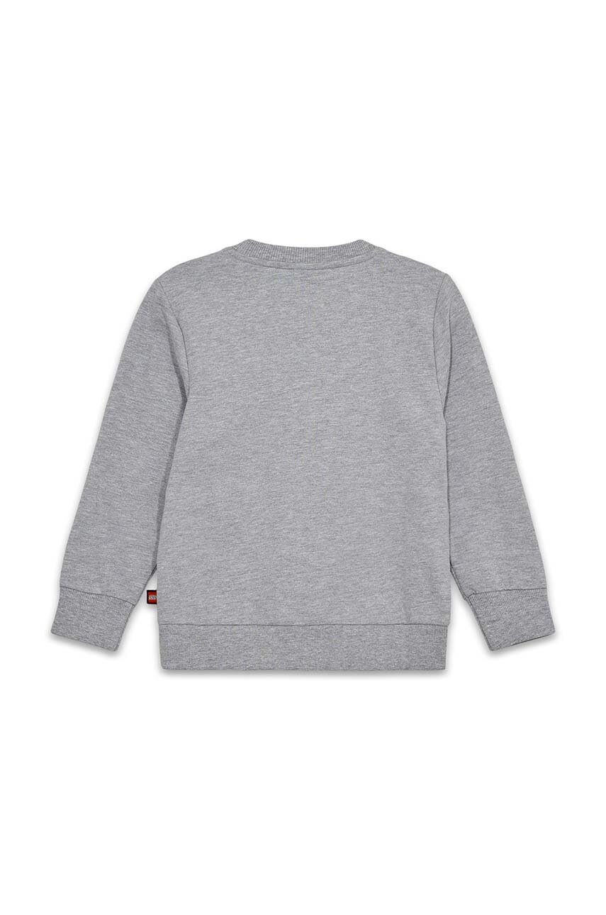 Детская хлопковая кофта Lego цвет серый с принтом