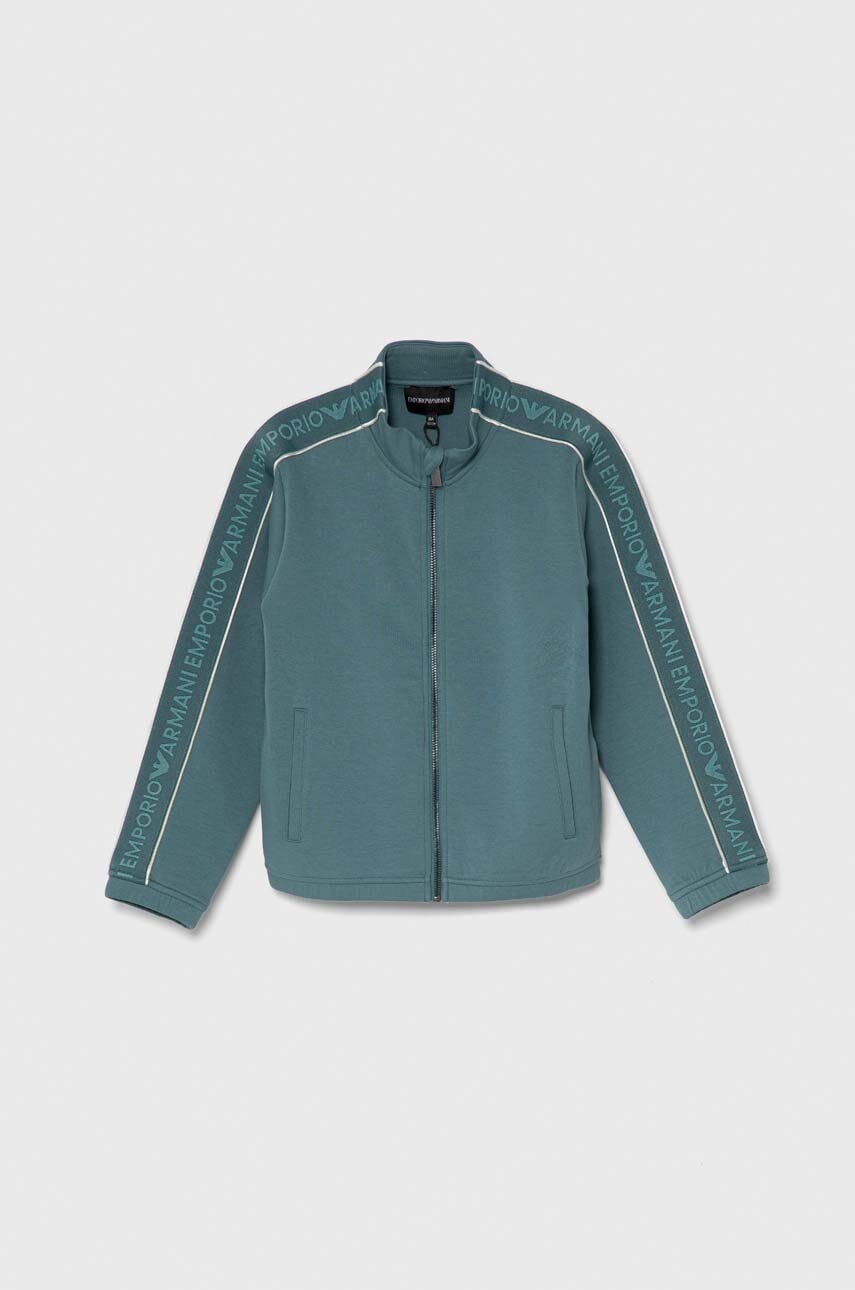 Детская кофта Emporio Armani цвет бирюзовый с аппликацией в Полтаве Детская кофта Emporio Armani цвет бирюзовый с аппликацией в Полтаве