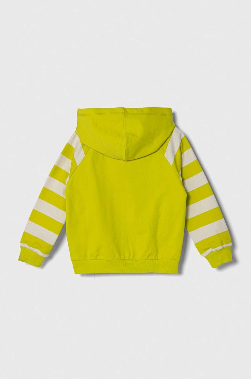 Детская кофта United Colors of Benetton цвет зелёный с капюшоном узор Детская кофта United Colors of Benetton цвет зелёный с капюшоном узор
