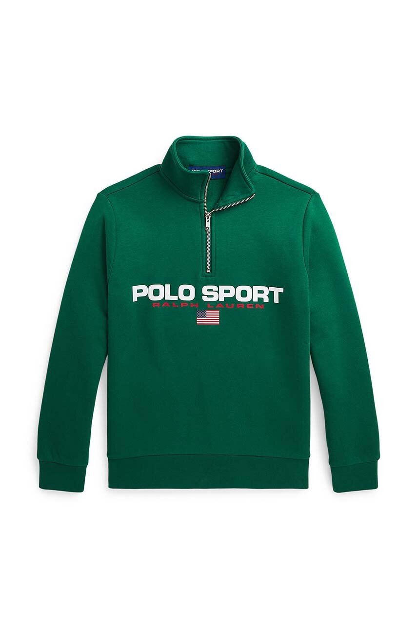 

Детски суичър Polo Ralph Lauren в зелено с принт, Зелен