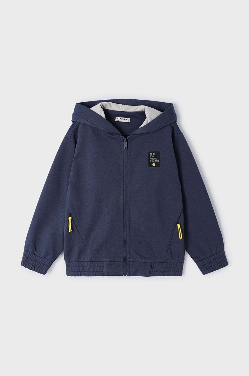 Детская кофта Mayoral цвет чёрный с капюшоном однотонная в Полтаве Детская кофта Mayoral цвет чёрный с капюшоном однотонная в Полтаве